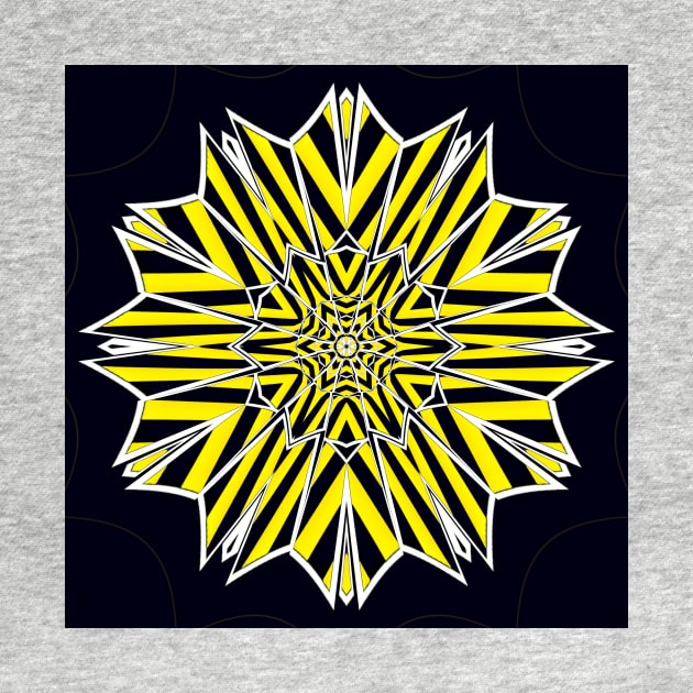 Intricate yellow and black chevron floral fantasy pattern in the style of David Hockney by mister-john